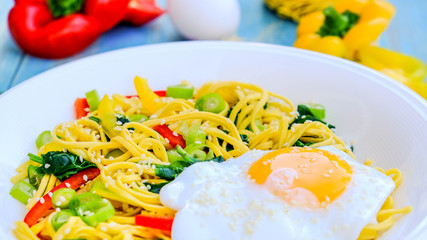Egg Noodle and Pepper Salad