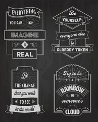 Set of chalk typography quotes 01