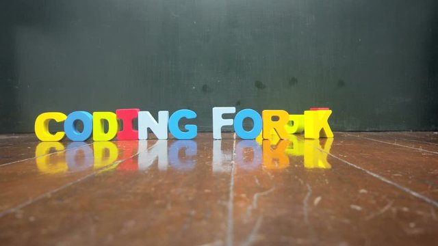 CODING FOR KIDS  stop motion with wooden letters and robot toys 