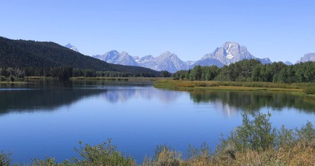 Grand Teton mountains over Snake River scenic. Mountaineering, hiking, fishing and recreation. 2.5 million visitors a year. Geography, geology, environment, history, natural beauty.