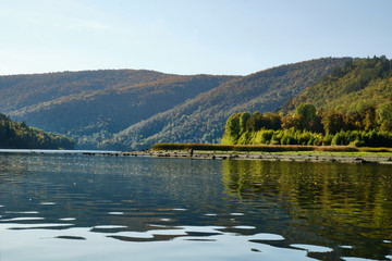 Obraz premium Calm river on the Kamchatka Peninsula in the fall. A place for fly fishing