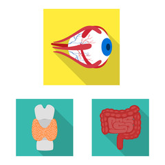 Vector illustration of human and health icon. Set of human and scientific stock symbol for web.