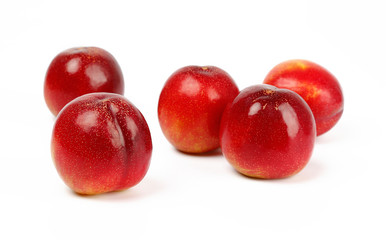 Fresh Chile red plum isolated on white background.