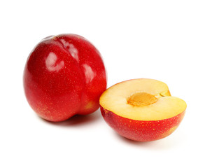 Fresh Chile red plum isolated on white background.