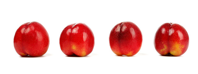 Fresh Chile red plum isolated on white background.