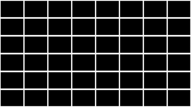 Proportional Grid Showing Up Intro Video/ 4k animation of a simple minimal proportional grid for video screen with lines, columns and table cells revealing effect
