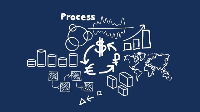 Isolated Hand Drawn Currency And Infographics.