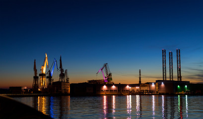 sunset at port factory