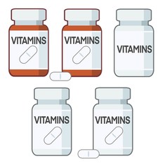 Bottle of pills, vitamin supplement