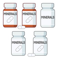 Bottle of pills, minerals supplement