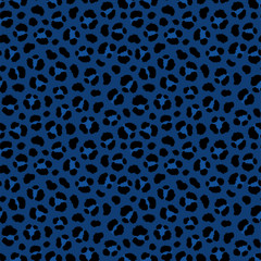 Blue leopard seamless pattern. Vector animal print © magicmary