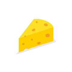 Yellow Cheese isolated on background. Flat vector illustration.
