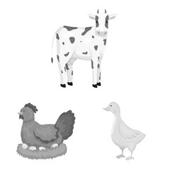 Vector illustration of homestead and agriculture symbol. Collection of homestead and kitchen vector icon for stock.