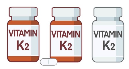 Bottle of pills, vitamin K2 supplement