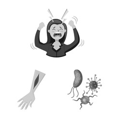 Vector illustration of medical and pain logo. Set of medical and disease vector icon for stock.