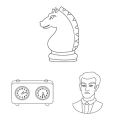 Isolated object of piece and strategy icon. Collection of piece and play vector icon for stock.