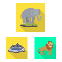 Isolated object of safari and animal sign. Set of safari and fun stock symbol for web.
