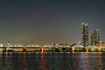 korea skyline at night