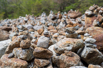 old stone wall of stones