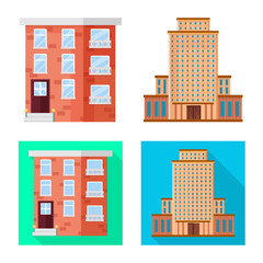 Naklejka premium Vector design of municipal and center sign. Collection of municipal and estate vector icon for stock.