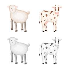 Isolated object of breeding and kitchen symbol. Collection of breeding and organic stock vector illustration.