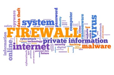 Fototapeta premium Firewall word cloud