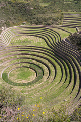 Moray crops overlook from above, Cusco, Peru
