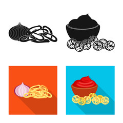 Isolated object of taste and seasonin logo. Set of taste and organic stock vector illustration.