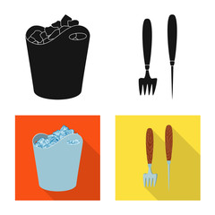 Vector design of texture and frozen sign. Set of texture and transparent vector icon for stock.