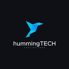 humming tech logo design unique
