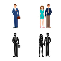 Vector design of character and avatar logo. Collection of character and portrait stock symbol for web.