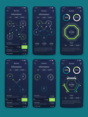 Different UI, UX, GUI screens and flat web icons for mobile apps