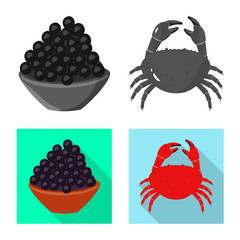 Vector illustration of taste and product icon. Collection of taste and cooking vector icon for stock.