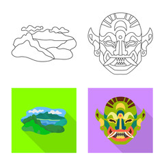 Isolated object of and travel symbol. Set of and traditional stock vector illustration.