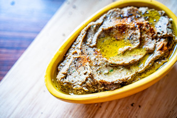 Homemade Eggplant Appetizer called in Israel Hatzilim
