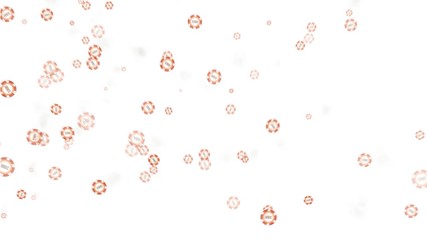 casino chips fly apart from the explosion to the sides, on a white background, isolated