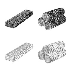 Vector design of tree and raw logo. Collection of tree and construction vector icon for stock.