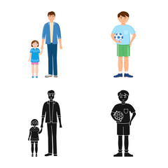 Isolated object of character and avatar logo. Set of character and portrait stock vector illustration.