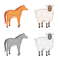 Isolated object of breeding and kitchen logo. Collection of breeding and organic stock vector illustration.