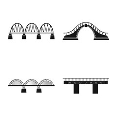 Vector design of construct and side sign. Set of construct and bridge vector icon for stock.