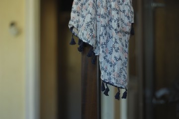 clothes hanging on the door