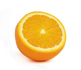 Fresh orange half isolated on white background with clipping path