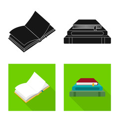 Isolated object of training and cover sign. Collection of training and bookstore stock symbol for web.