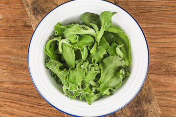 a plate of fresh Ice grass salad，