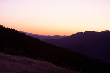 Summer sunset over taberrant mountains .Beautiful sunset. Landscape Mountains.