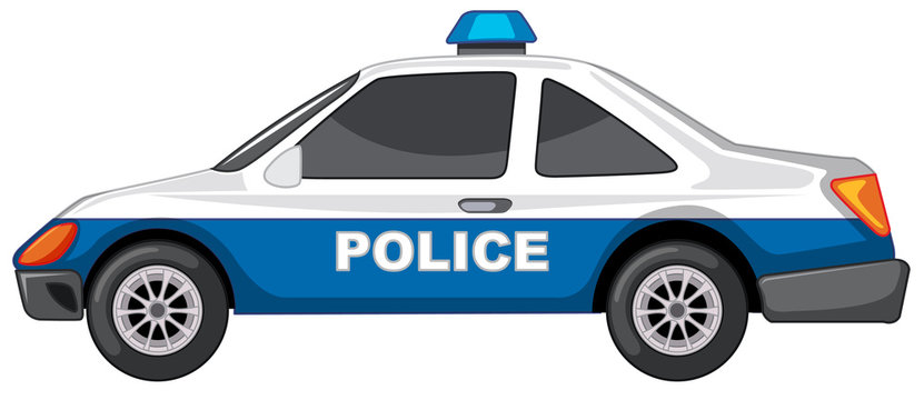 Police car on white background