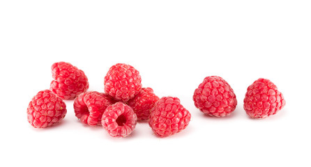 Raspberries On A White Background. Macro
