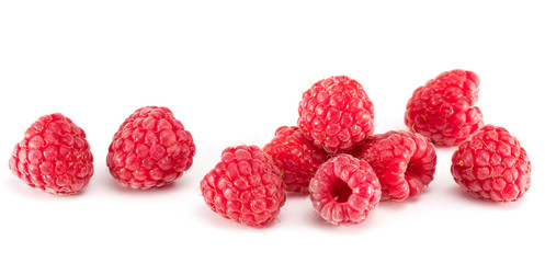 Raspberries On A White Background. Macro