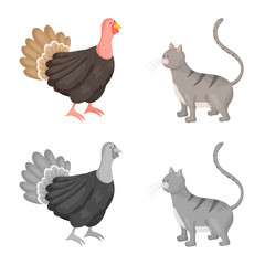 Vector illustration of breeding and kitchen logo. Set of breeding and organic stock symbol for web.