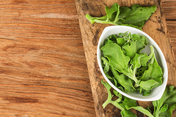a plate of fresh Ice grass salad，